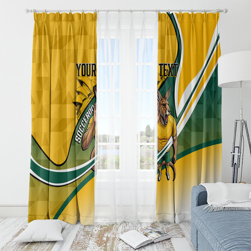 Personalized Australia Soccer Kangaroo Mascot Window Curtain Sydney Opera House - Hear the Champions Roar Football