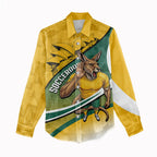 Personalized Australia Soccer Kangaroo Mascot Women Casual Shirt Sydney Opera House - Hear the Champions Roar Football