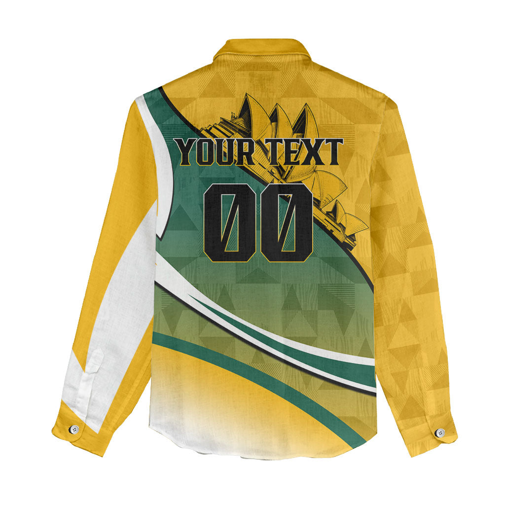 Personalized Australia Soccer Kangaroo Mascot Women Casual Shirt Sydney Opera House - Hear the Champions Roar Football