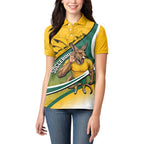 Personalized Australia Soccer Kangaroo Mascot Women Polo Shirt Sydney Opera House - Hear the Champions Roar Football