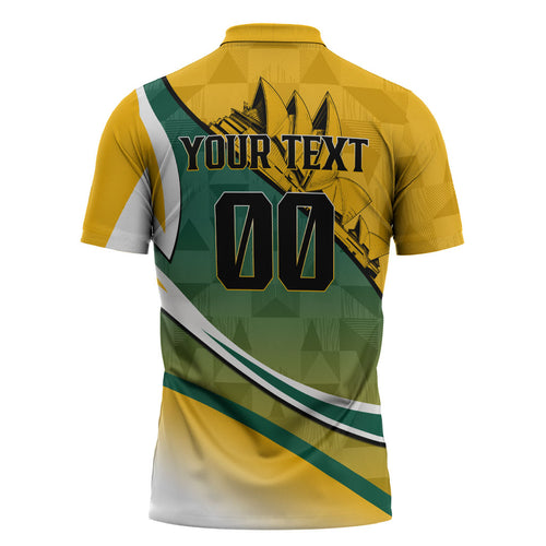 Personalized Australia Soccer Kangaroo Mascot Zipper Polo Shirt Sydney Opera House - Hear the Champions Roar Football