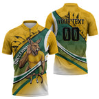 Personalized Australia Soccer Kangaroo Mascot Zipper Polo Shirt Sydney Opera House - Hear the Champions Roar Football