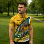 Personalized Australia Soccer Kangaroo Mascot Zipper Polo Shirt Sydney Opera House - Hear the Champions Roar Football