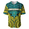 Personalized Hockeyroos Kangaroo Field Hockey Baseball Jersey Tribal Geometric Green Gold Symmetrical Pattern Design