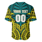 Personalized Hockeyroos Kangaroo Field Hockey Baseball Jersey Tribal Geometric Green Gold Symmetrical Pattern Design