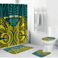 Personalized Hockeyroos Kangaroo Field Hockey Bathroom Set Tribal Geometric Green Gold Symmetrical Pattern Design