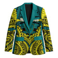 Personalized Hockeyroos Kangaroo Field Hockey Blazer Tribal Geometric Green Gold Symmetrical Pattern Design