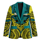 Personalized Hockeyroos Kangaroo Field Hockey Blazer Tribal Geometric Green Gold Symmetrical Pattern Design