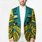 Personalized Hockeyroos Kangaroo Field Hockey Blazer Tribal Geometric Green Gold Symmetrical Pattern Design