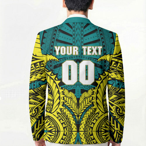Personalized Hockeyroos Kangaroo Field Hockey Blazer Tribal Geometric Green Gold Symmetrical Pattern Design