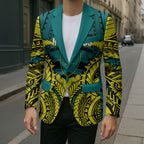 Personalized Hockeyroos Kangaroo Field Hockey Blazer Tribal Geometric Green Gold Symmetrical Pattern Design