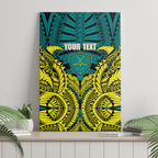 Personalized Hockeyroos Kangaroo Field Hockey Canvas Wall Art Tribal Geometric Green Gold Symmetrical Pattern Design