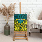 Personalized Hockeyroos Kangaroo Field Hockey Canvas Wall Art Tribal Geometric Green Gold Symmetrical Pattern Design