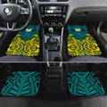 Personalized Hockeyroos Kangaroo Field Hockey Car Mats Tribal Geometric Green Gold Symmetrical Pattern Design