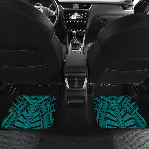 Personalized Hockeyroos Kangaroo Field Hockey Car Mats Tribal Geometric Green Gold Symmetrical Pattern Design
