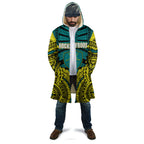 Personalized Hockeyroos Kangaroo Field Hockey Cloak Tribal Geometric Green Gold Symmetrical Pattern Design