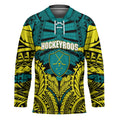 Personalized Hockeyroos Kangaroo Field Hockey Hockey Jersey Tribal Geometric Green Gold Symmetrical Pattern Design