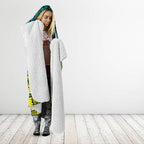 Personalized Hockeyroos Kangaroo Field Hockey Hooded Blanket Tribal Geometric Green Gold Symmetrical Pattern Design