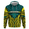Personalized Hockeyroos Kangaroo Field Hockey Hoodie Tribal Geometric Green Gold Symmetrical Pattern Design