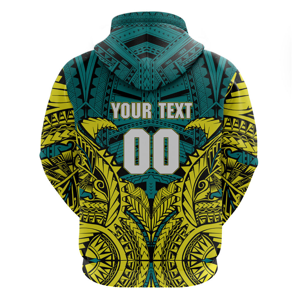 Personalized Hockeyroos Kangaroo Field Hockey Hoodie Tribal Geometric Green Gold Symmetrical Pattern Design