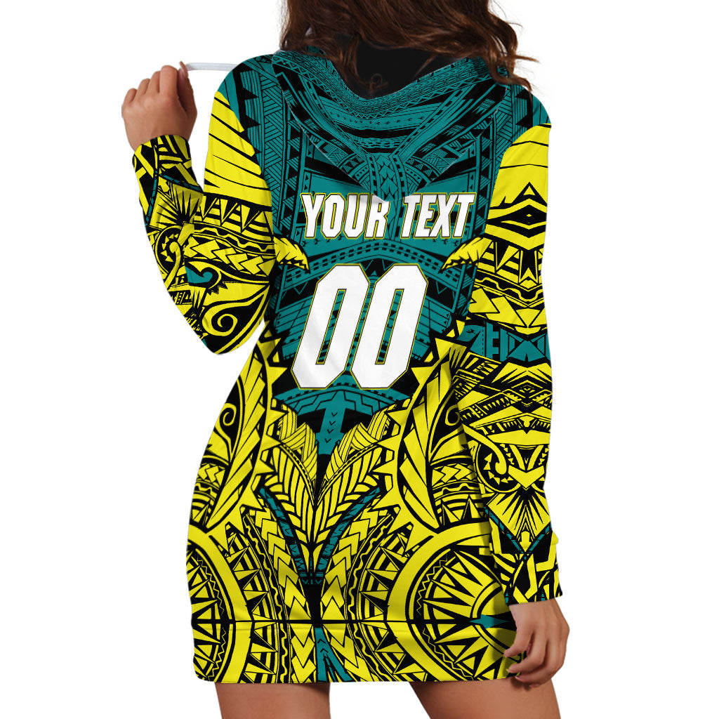 Personalized Hockeyroos Kangaroo Field Hockey Hoodie Dress Tribal Geometric Green Gold Symmetrical Pattern Design