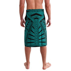 Personalized Hockeyroos Kangaroo Field Hockey Lavalava Tribal Geometric Green Gold Symmetrical Pattern Design