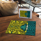 Personalized Hockeyroos Kangaroo Field Hockey Puzzle Tribal Geometric Green Gold Symmetrical Pattern Design