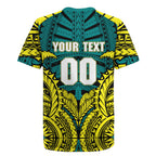 Personalized Hockeyroos Kangaroo Field Hockey Rugby Jersey Tribal Geometric Green Gold Symmetrical Pattern Design