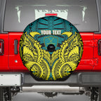 Personalized Hockeyroos Kangaroo Field Hockey Spare Tire Cover Tribal Geometric Green Gold Symmetrical Pattern Design