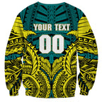 Personalized Hockeyroos Kangaroo Field Hockey Sweatshirt Tribal Geometric Green Gold Symmetrical Pattern Design