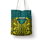 Personalized Hockeyroos Kangaroo Field Hockey Tote Bag Tribal Geometric Green Gold Symmetrical Pattern Design