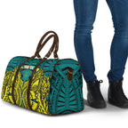 Personalized Hockeyroos Kangaroo Field Hockey Travel Bag Tribal Geometric Green Gold Symmetrical Pattern Design
