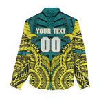 Personalized Hockeyroos Kangaroo Field Hockey Women Casual Shirt Tribal Geometric Green Gold Symmetrical Pattern Design