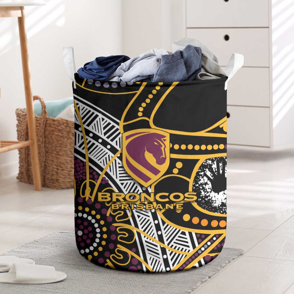 Brisbane Broncos Laundry Basket Australian Aboriginal Dot Painting Handprint