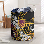 Brisbane Broncos Laundry Basket Australian Aboriginal Dot Painting Handprint