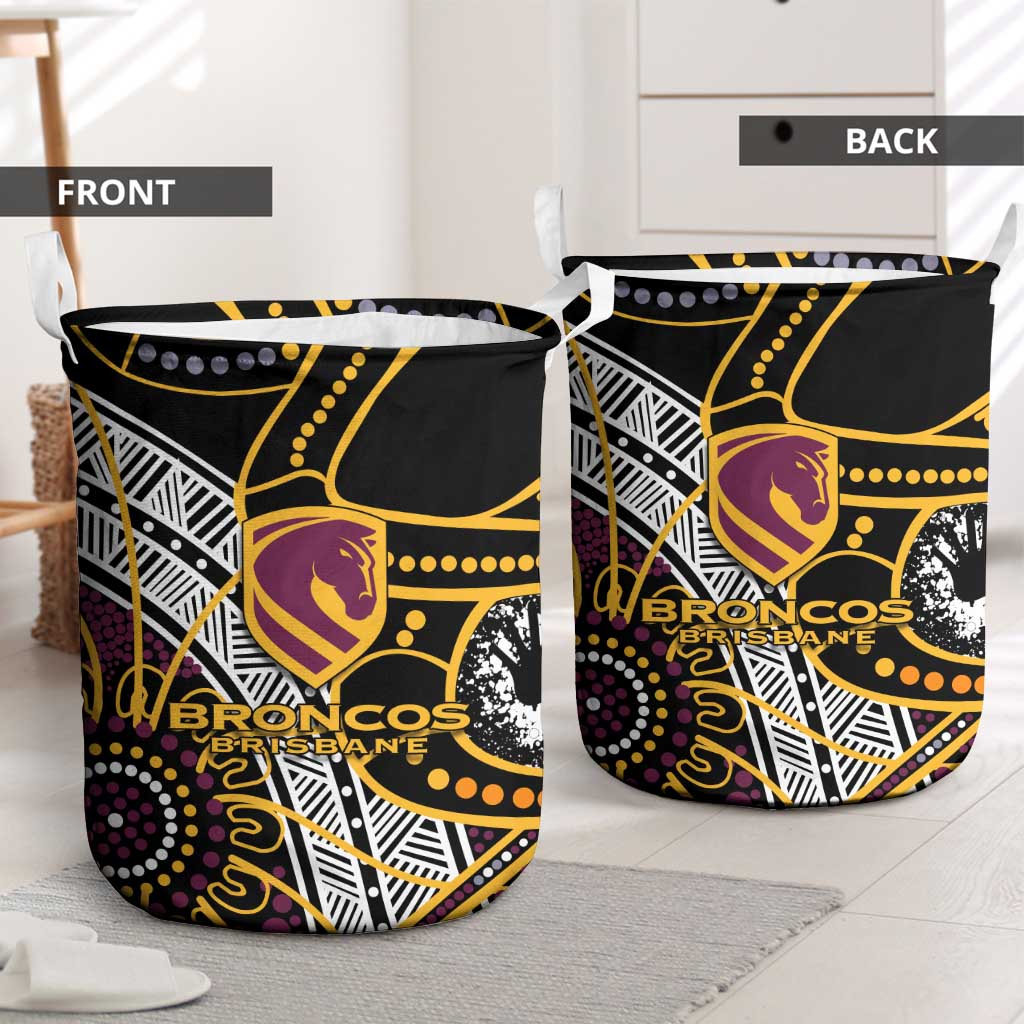 Brisbane Broncos Laundry Basket Australian Aboriginal Dot Painting Handprint