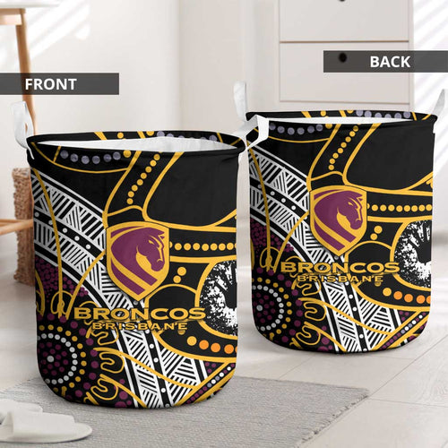 Brisbane Broncos Laundry Basket Australian Aboriginal Dot Painting Handprint