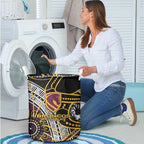 Brisbane Broncos Laundry Basket Australian Aboriginal Dot Painting Handprint