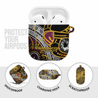 Brisbane Broncos AirPods Case Australian Aboriginal Dot Painting Handprint