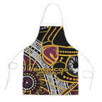 Brisbane Broncos Apron Australian Aboriginal Dot Painting Handprint