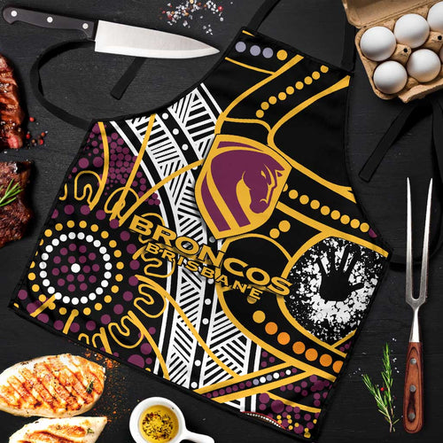 Brisbane Broncos Apron Australian Aboriginal Dot Painting Handprint