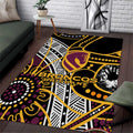 Brisbane Broncos Area Rug Australian Aboriginal Dot Painting Handprint