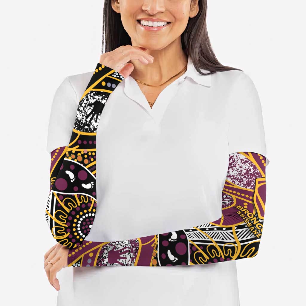 Brisbane Broncos Arm Sleeves Australian Aboriginal Dot Painting Handprint