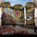 Brisbane Broncos Back Car Seat Cover Australian Aboriginal Dot Painting Handprint