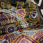Brisbane Broncos Back Car Seat Cover Australian Aboriginal Dot Painting Handprint