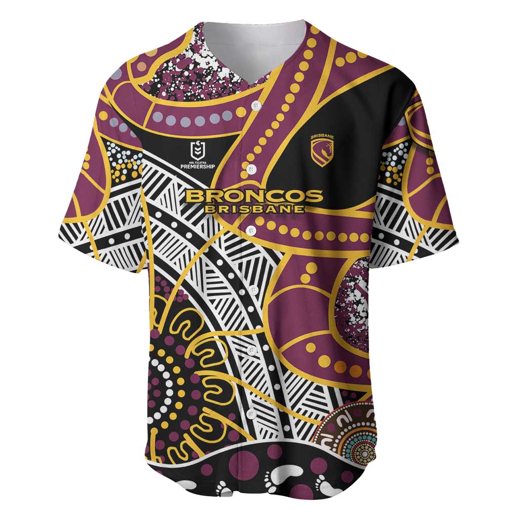 Brisbane Broncos Baseball Jersey Australian Aboriginal Dot Painting Handprint