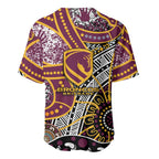 Brisbane Broncos Baseball Jersey Australian Aboriginal Dot Painting Handprint