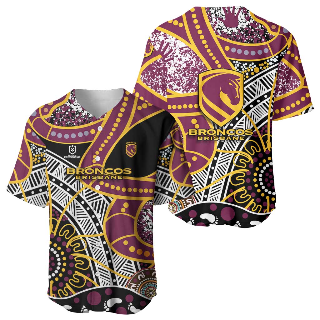 Brisbane Broncos Baseball Jersey Australian Aboriginal Dot Painting Handprint