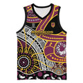 Brisbane Broncos Basketball Jersey Australian Aboriginal Dot Painting Handprint