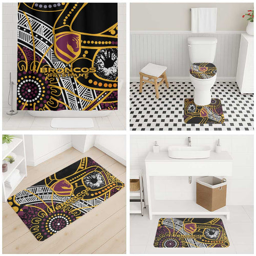 Brisbane Broncos Bathroom Set Australian Aboriginal Dot Painting Handprint